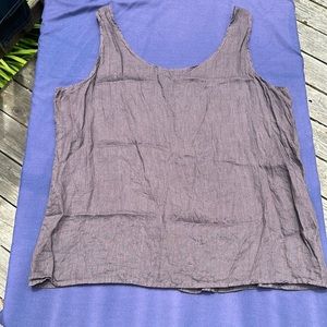 CP Shades San Francisco 100% Linen hand dyed Tank Top Vintage 90s Dark Purple L